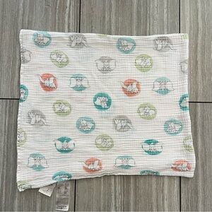 Aden + Anais Disney Dumbo Baby Swaddle Security Muslin Blanket Teal Blue RARE